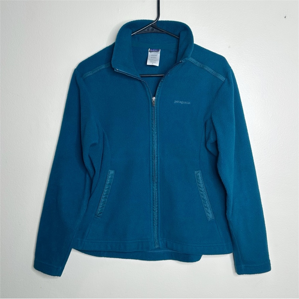 Patagonia El Capilene Women's Teal‎ Blue Fleece Jacket Full Zip size Small